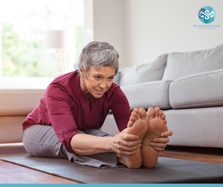 Older Woman Doing Yoga - Diet and Exercise for Menopause | Menopause | Natural Ways to Manage Menopause | Best Exercises for Menopause 